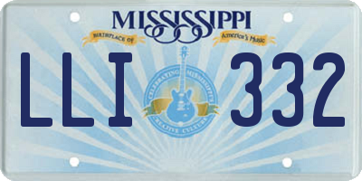 MS license plate LLI332