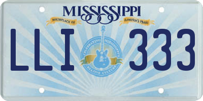 MS license plate LLI333