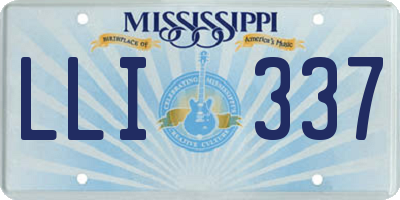 MS license plate LLI337