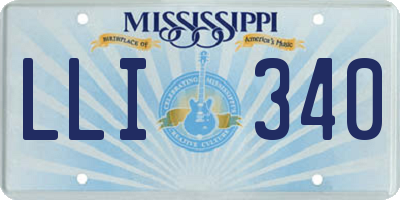 MS license plate LLI340