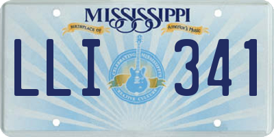 MS license plate LLI341