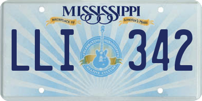 MS license plate LLI342