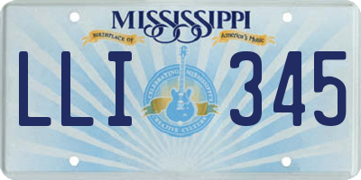 MS license plate LLI345