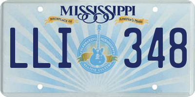 MS license plate LLI348