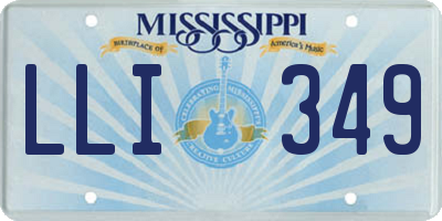 MS license plate LLI349