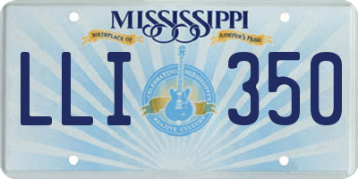 MS license plate LLI350