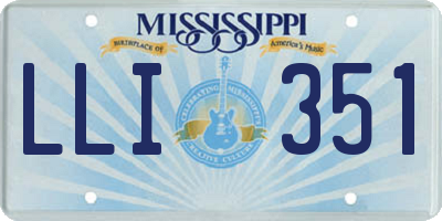 MS license plate LLI351