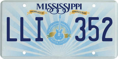 MS license plate LLI352