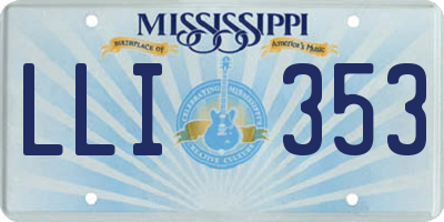MS license plate LLI353