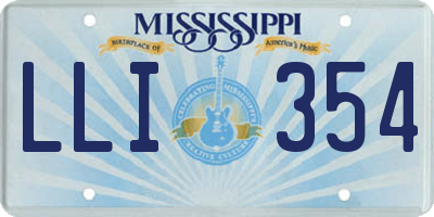MS license plate LLI354