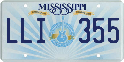 MS license plate LLI355