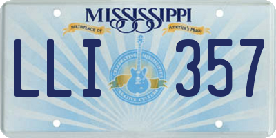 MS license plate LLI357