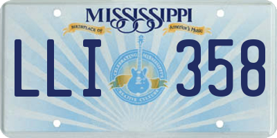 MS license plate LLI358