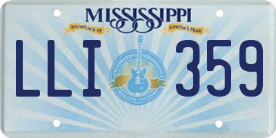 MS license plate LLI359