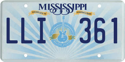 MS license plate LLI361