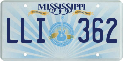 MS license plate LLI362