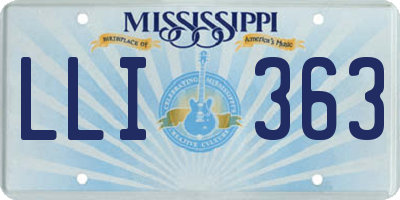 MS license plate LLI363