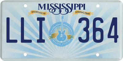 MS license plate LLI364