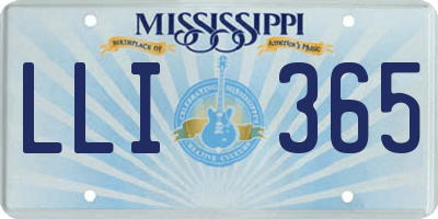 MS license plate LLI365