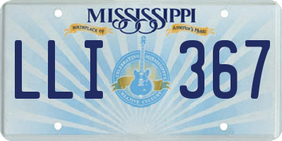 MS license plate LLI367