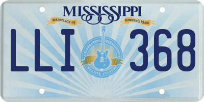 MS license plate LLI368