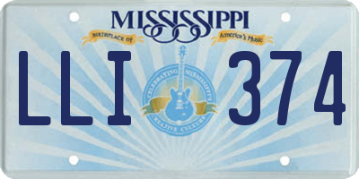 MS license plate LLI374