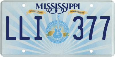 MS license plate LLI377