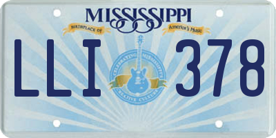 MS license plate LLI378