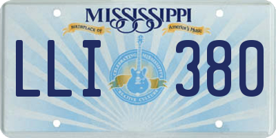 MS license plate LLI380