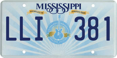 MS license plate LLI381