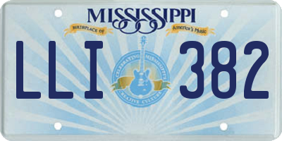 MS license plate LLI382