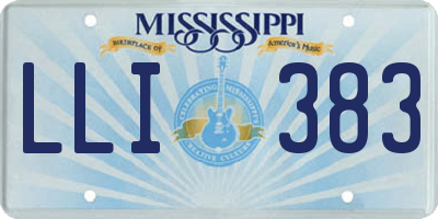 MS license plate LLI383