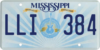 MS license plate LLI384