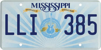 MS license plate LLI385
