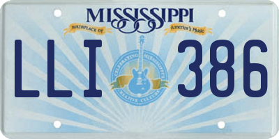 MS license plate LLI386