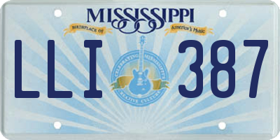 MS license plate LLI387