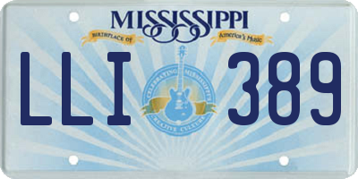 MS license plate LLI389