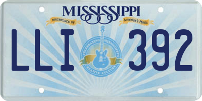 MS license plate LLI392
