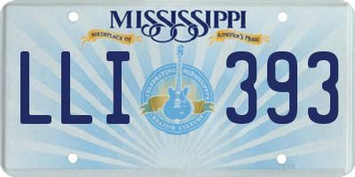MS license plate LLI393