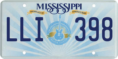 MS license plate LLI398