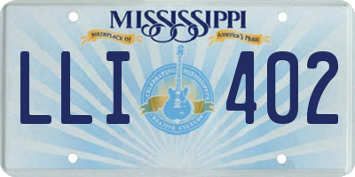 MS license plate LLI402