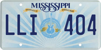 MS license plate LLI404