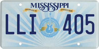 MS license plate LLI405