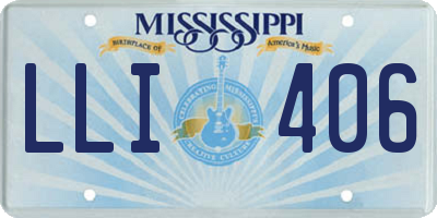 MS license plate LLI406