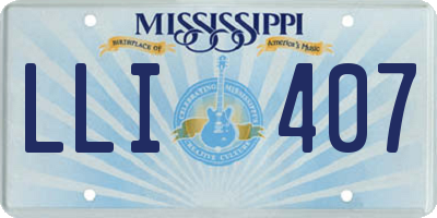 MS license plate LLI407