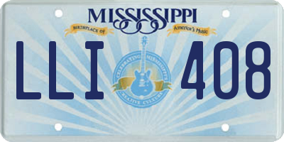 MS license plate LLI408