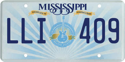 MS license plate LLI409