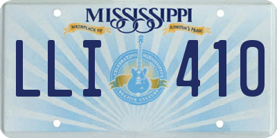 MS license plate LLI410