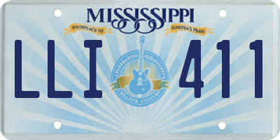 MS license plate LLI411