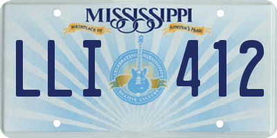 MS license plate LLI412